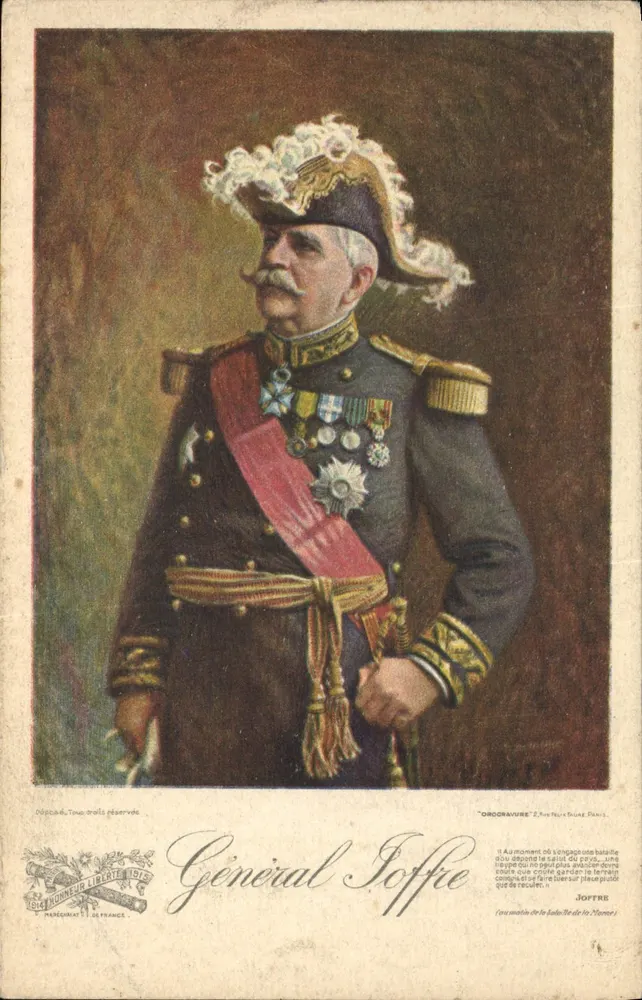 General Joffre — Portrait im Uniform — Imp. OROGRAVURE, Paris - Vorderseite