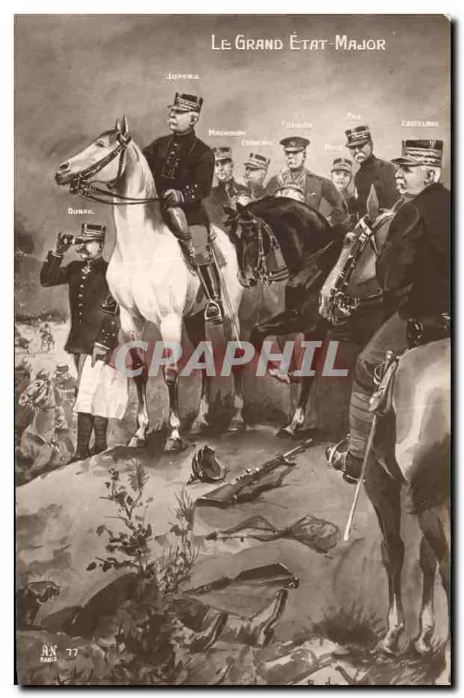 Der Oberkommando — Joffre in der Mitte — Verlag RN, Nr. 77 - Vorderseite