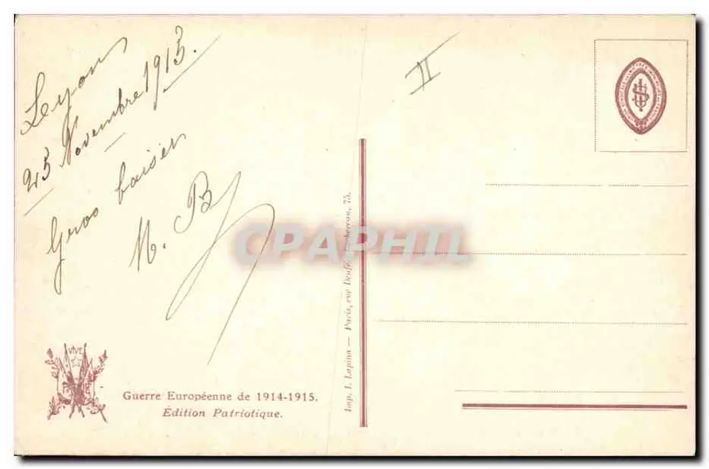 Glück und Sieg — Republikanische Sprichwörter — Pinx. S. de Solomko, Nr. 2254, Visé Paris - Rückseite