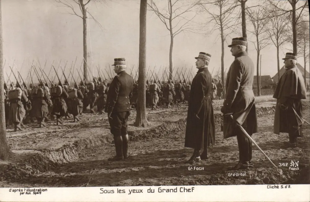 Unter den Augen des Großen Chefs — General Foch und General d'Urbel — Galerie Patriotique, Paris, Nr. 842 - Vorderseite