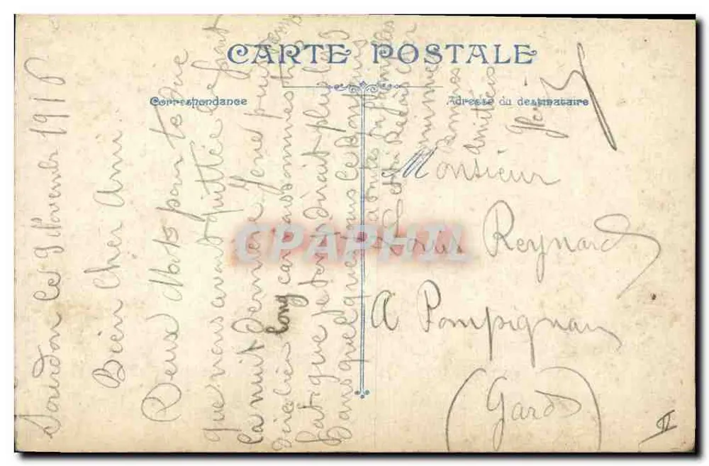 Général français — portrait en uniforme — éditeur non visible - Verso