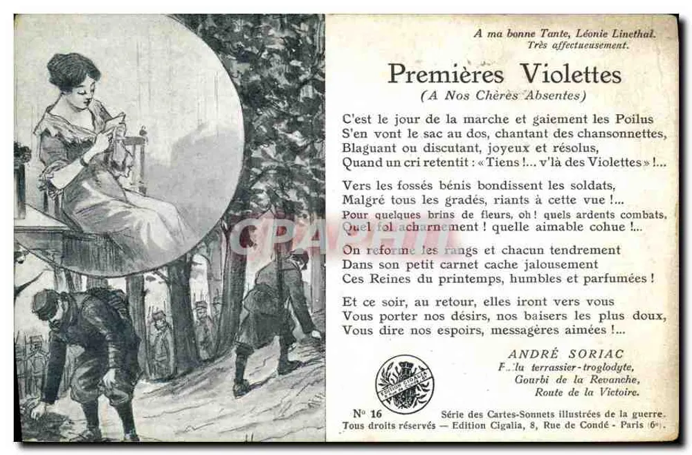 Premières Violettes — Poème illustré — Édition Cigalia, Paris - Vorderseite
