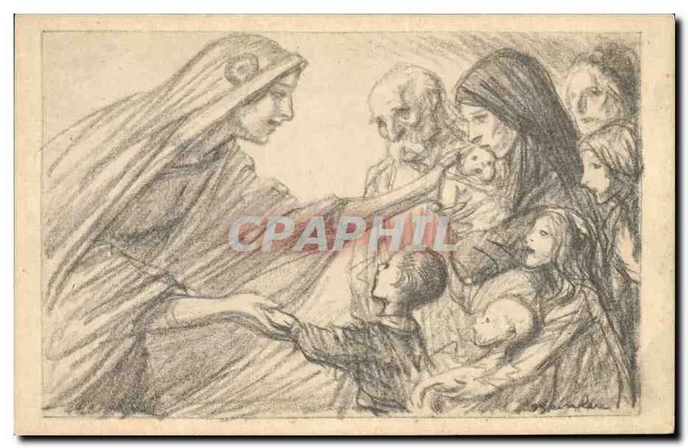 Scène de charité — Journée Française du Secours National — Devambez, Paris - Recto