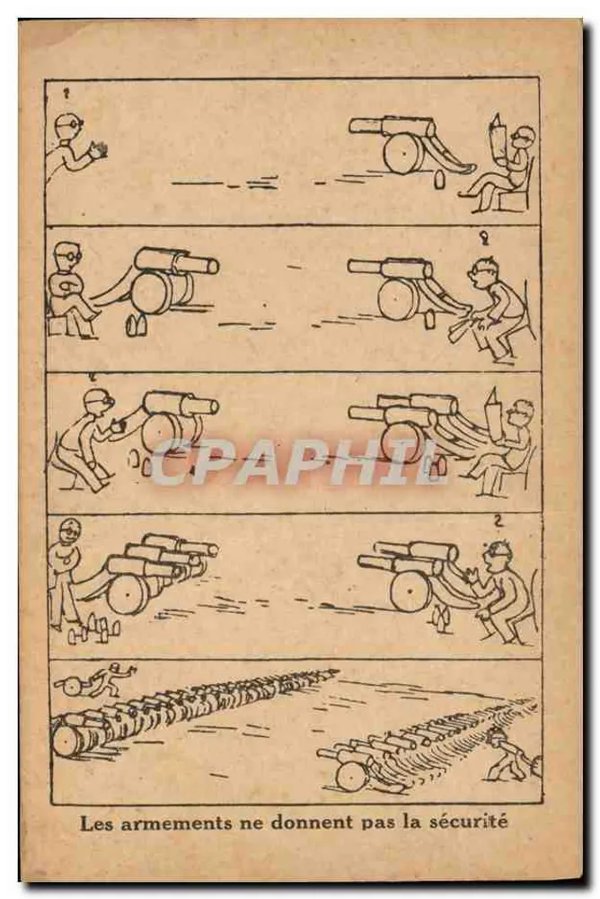 Serien satirischer Zeichnungen — Waffen garantieren keine Sicherheit — Éditions L.I.C.P. - Vorderseite