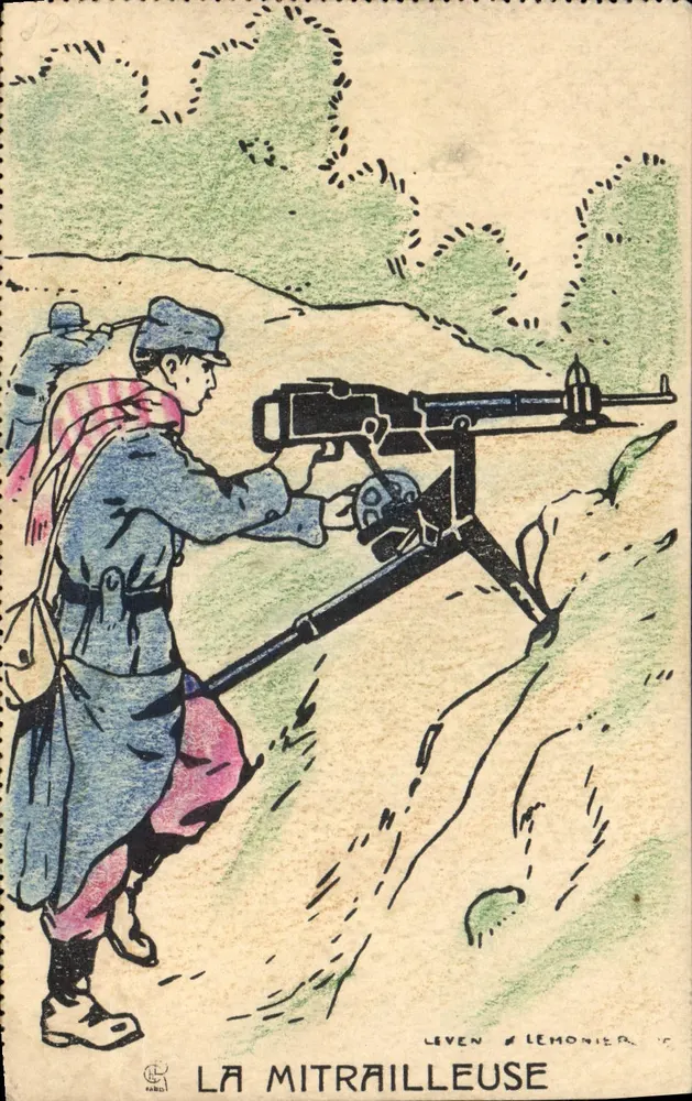 A metralhadora — ilustração militar — Léven & Lémonier, n° 17 - Frente