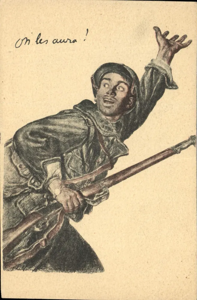 Soldado em ação — On les aura ! — Devambez, Paris, Visa N° 50 - Frente