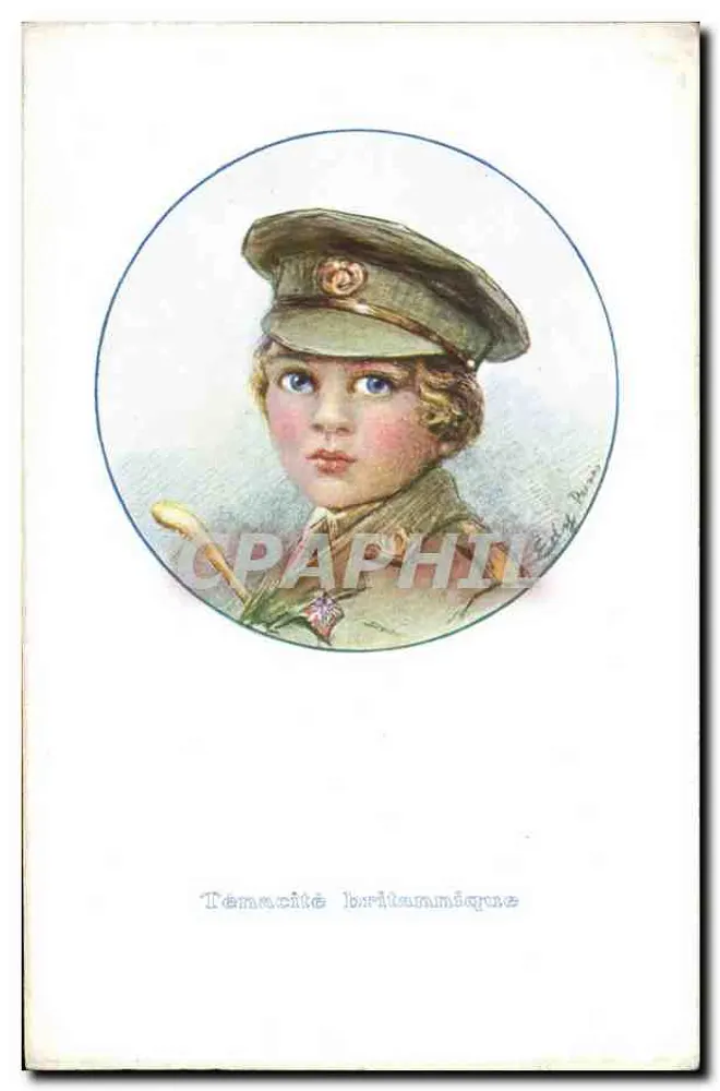 Criança em uniforme britânico — Tenacidade britânica — J. Pirot, Paris - Frente