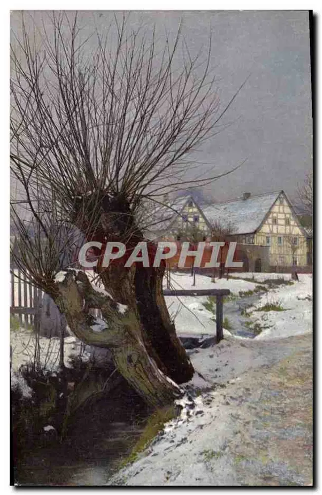 Paisagem invernal com casa de madeira — Photochromie, série 91, n° 2083 - Frente