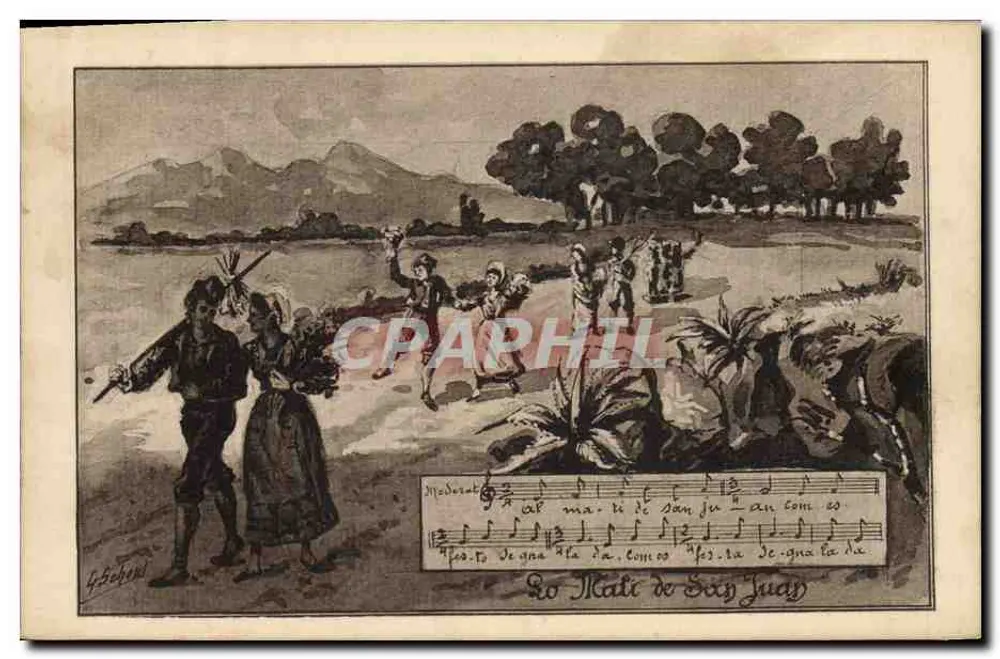 Dança de San Juan — Lo Mati de San Juay — Py-Oliver, editor de Montpellier - Frente