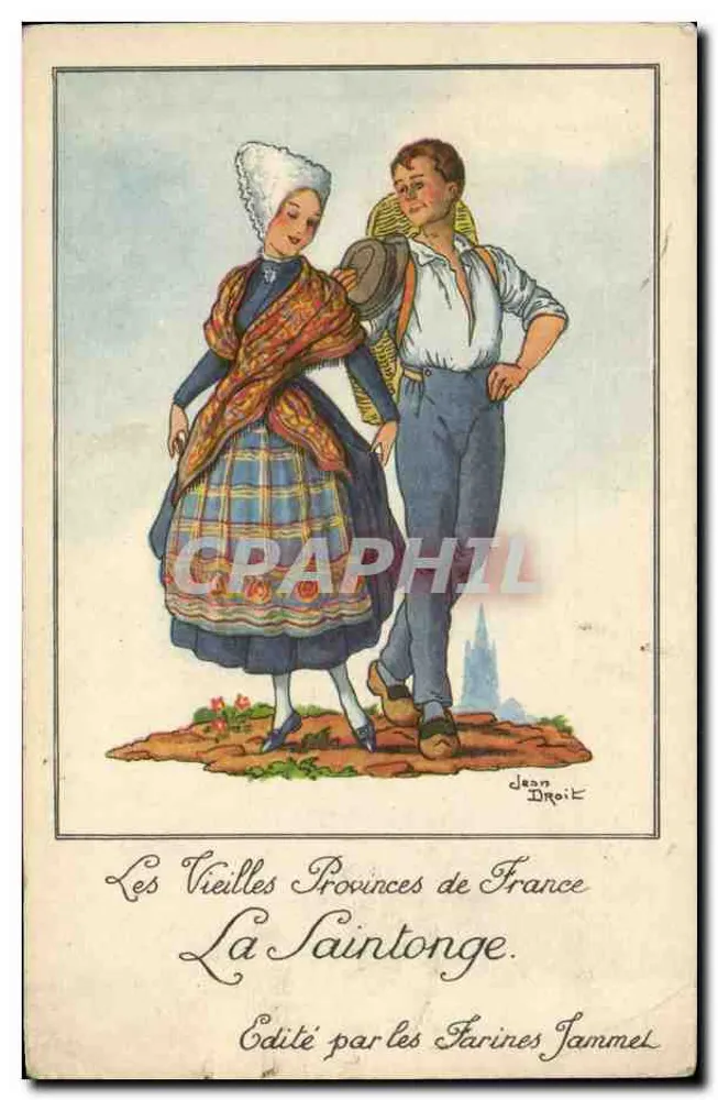 As Velhas Províncias da França — A Saintonge — Editado pelas Farinas Jammet - Frente