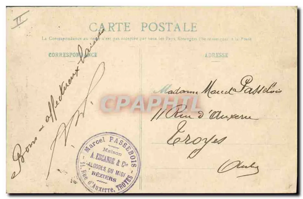 Traje de Mothais — N. Aliz, Pap.-Tab.-Jornais, Niort - Verso