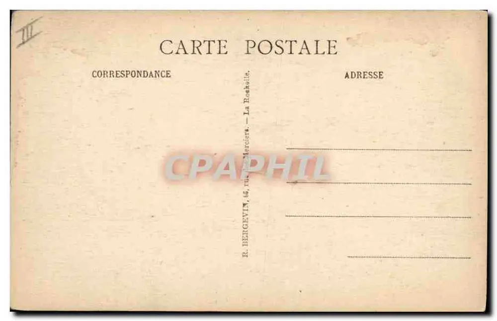 Mulher em traje de noiva rochelês — série 7191 — editor R. Bergévin, La Rochelle - Verso