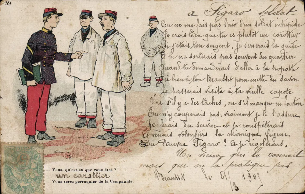 Soldats en conversation — scène militaire — éditeur 'Coupé' n°59 - Vorderseite