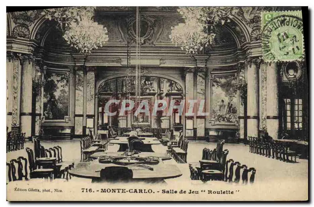 Monte-Carlo — Spielhalle "Roulette" — Edition Giletta, phot. Nice, n° 716 - Vorderseite