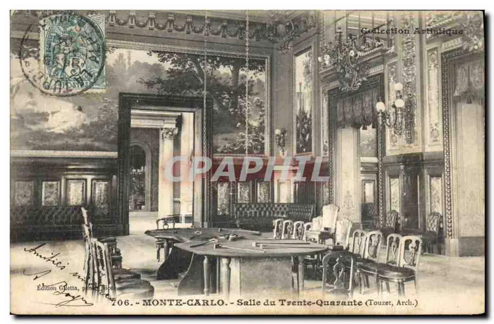 Monte-Carlo - Ansicht des Trente-Quarante-Saals - Giletta-Ausgabe, Nr. 706 - Vorderseite