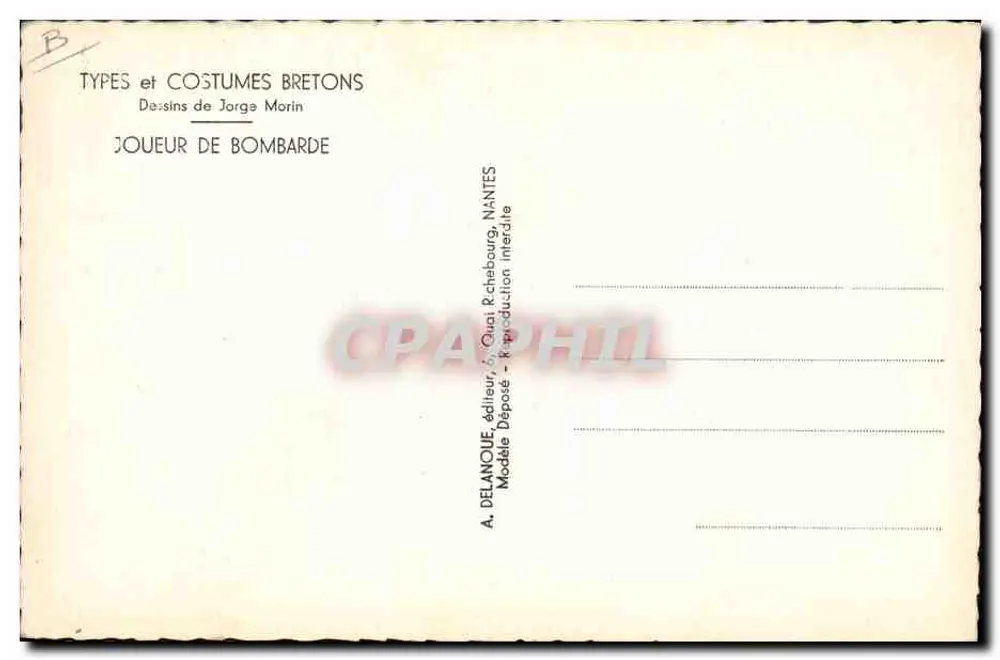 Bambusflötenspieler — JORGE MORIN — A. DELANQUE, NANTES - Rückseite