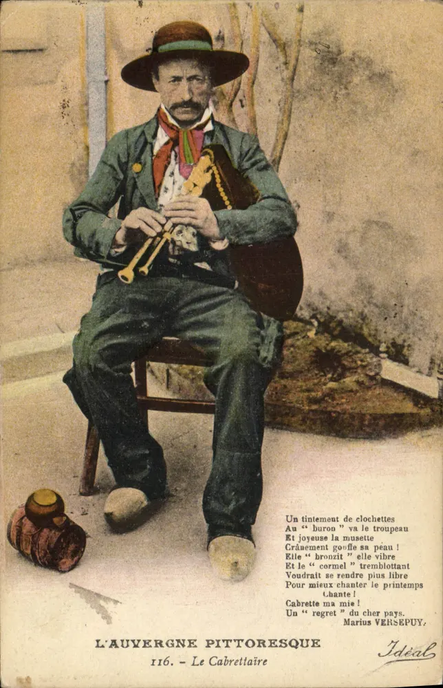 L'Auvergne pittoresque — Le Cabrettaire, éditeur Idéal, n°116 - Awers