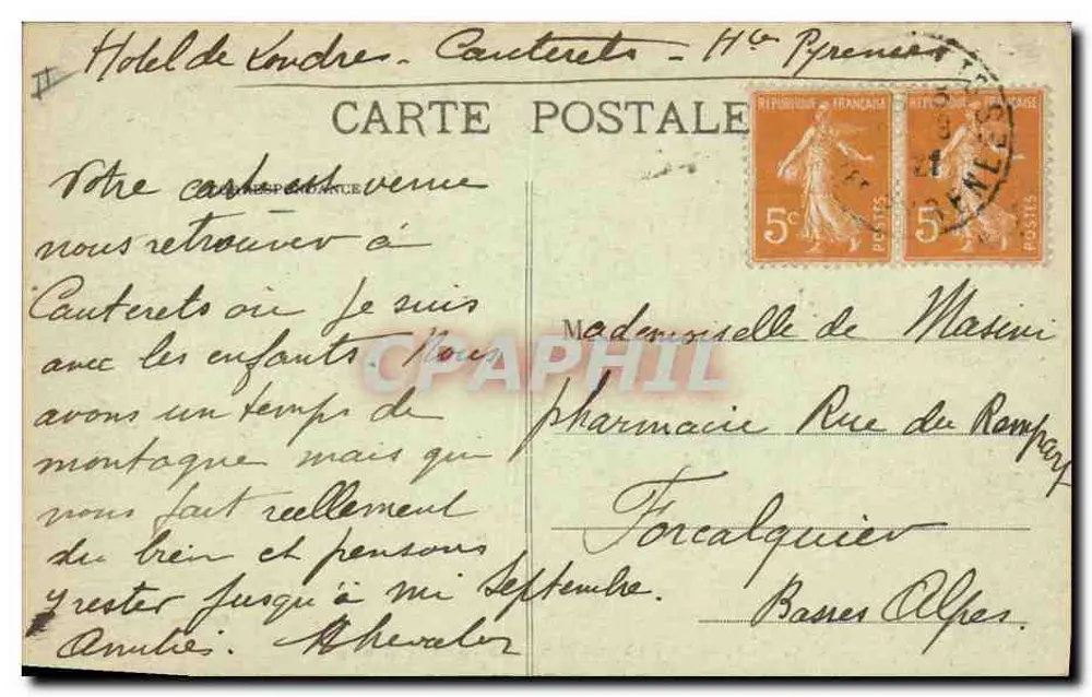 De Pyreneeën — schapen op de berg — C.C. - 1084 - Achterkant
