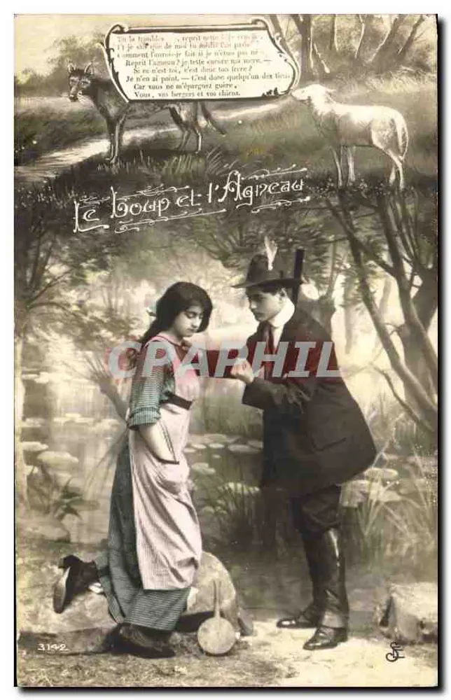 Wilk i owca — scena bajkowa — wydawca J. C. L. n° 3192 - Awers