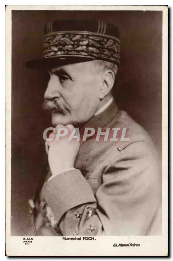 Maréchal FOCH — portret w mundurze — GL. Manuel Frères - Awers