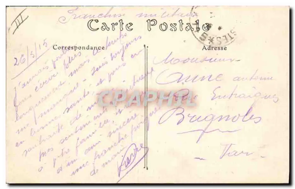 Kampagne 1914 — Generäle Joffre und Castelnau — Stevenard, Boulogne-sur-Mer - Rückseite