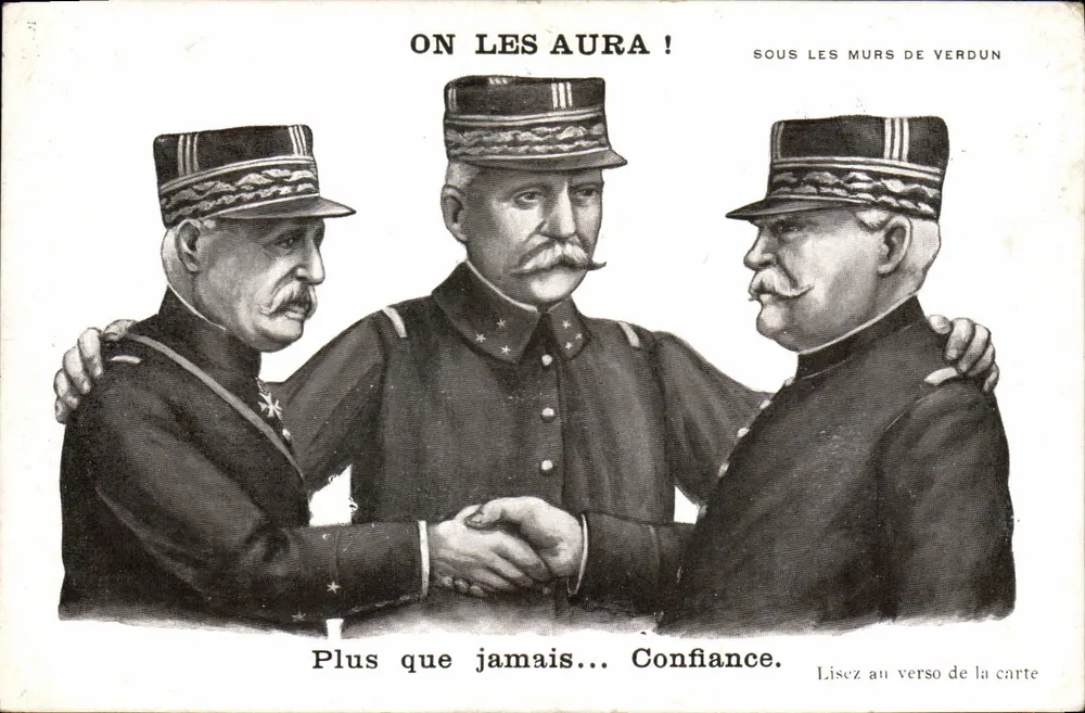Drei französische Generale — Verdun — patriotische Ausgabe - Vorderseite