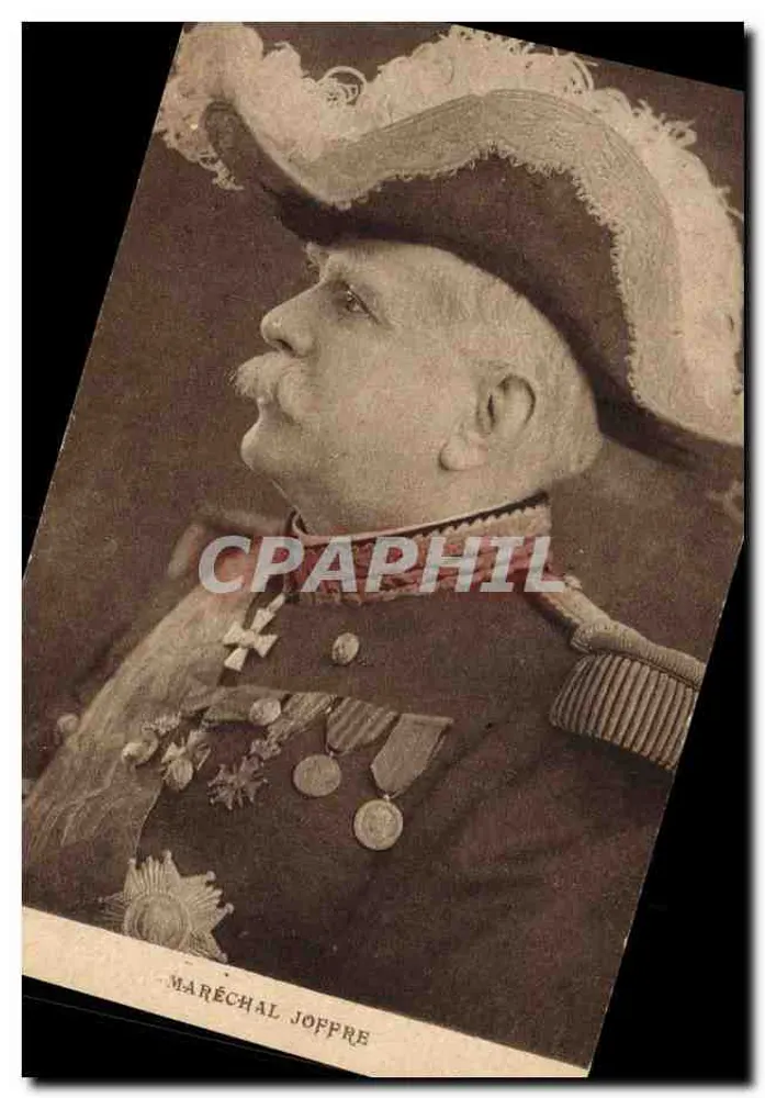 Mariscal Joffre — Retrato militar — editor P. J. Gallais & Cie, n° 332 - Frente