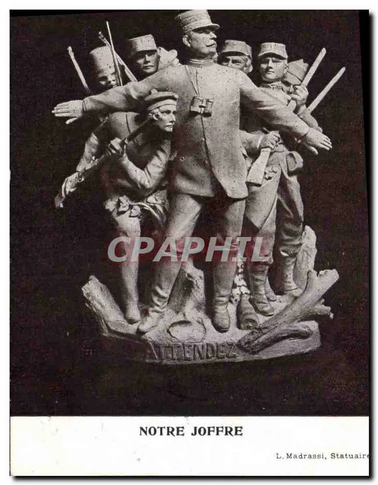 Nosso Joffre — estátua de L. Madrassi, escultor — L. Madrassi, Escultor - Frente
