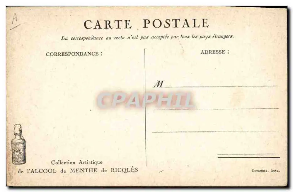 Soldados franceses e alemães em conversa — Placa II — Coleção Artística do Licor de Mentha de Ricqlès - Verso