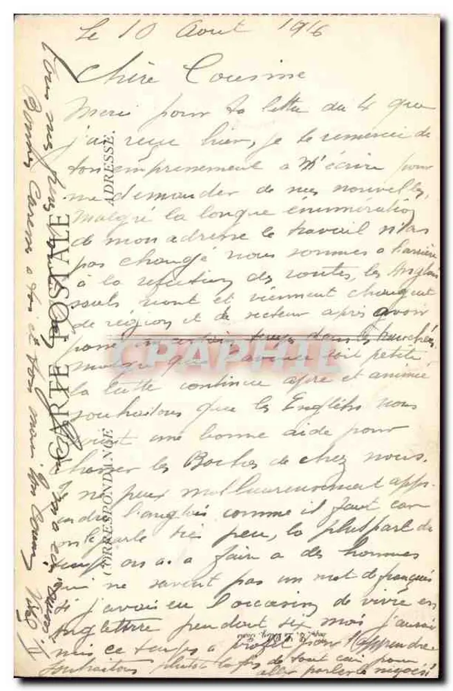 Schlacht an der Aisne - Angriff auf eine deutsche Schützengraben — 1914 — durch die französische Infanterie — (E-L-D) - Rückseite