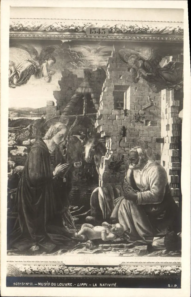 A Natividade — obra de Lippi — Museu do Louvre — S.I.P. n° 9035 - Frente