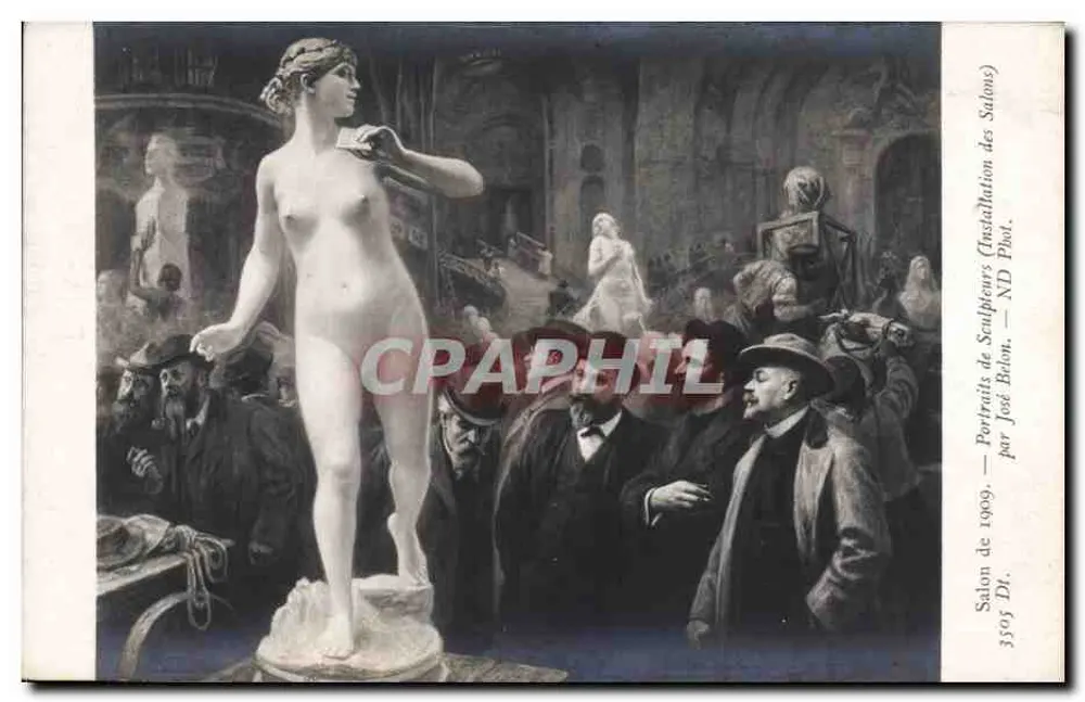 Installation der Salons — Porträts von Bildhauern — Salon von 1909 — von José Belon - Vorderseite