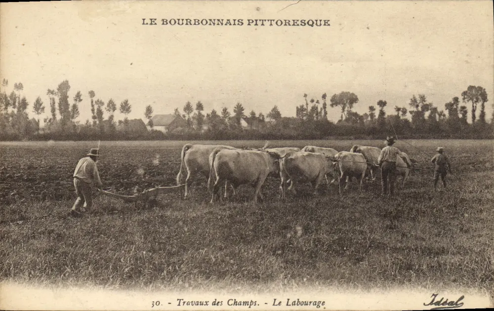 Das pittoreske Bourbonnais — Arbeiten auf den Feldern. Das Pflügen — Ideal - Vorderseite
