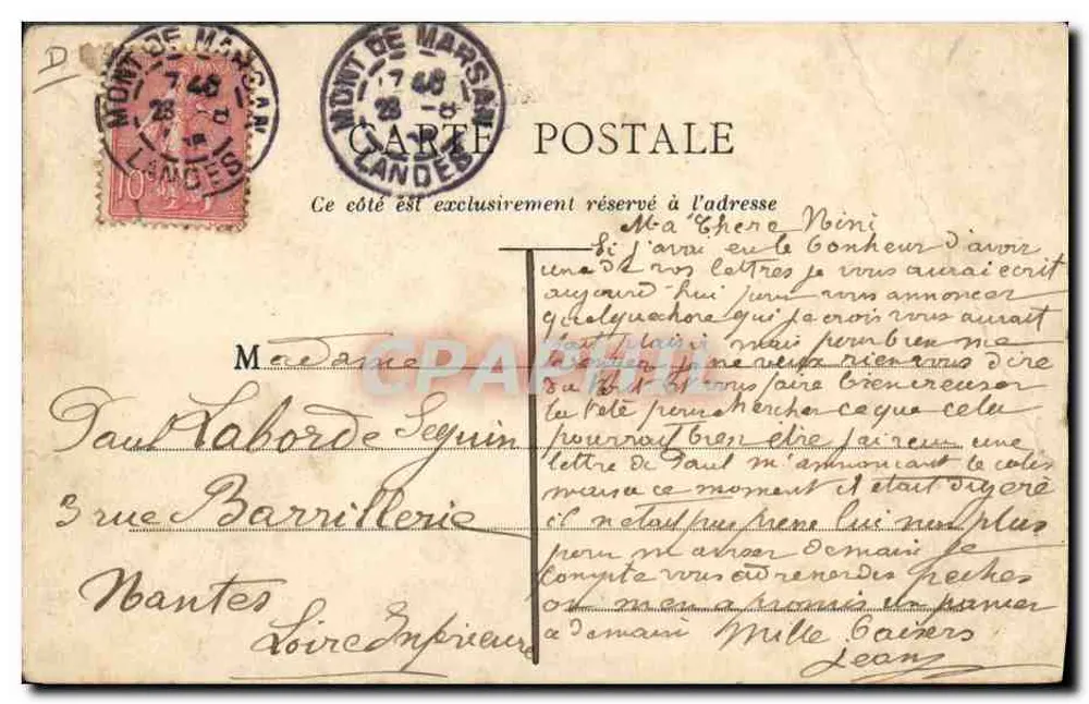 Hochzeitsabend in den Landes — La Rosie — F. Hernède, fot. Arguauax (Landes) - Rückseite