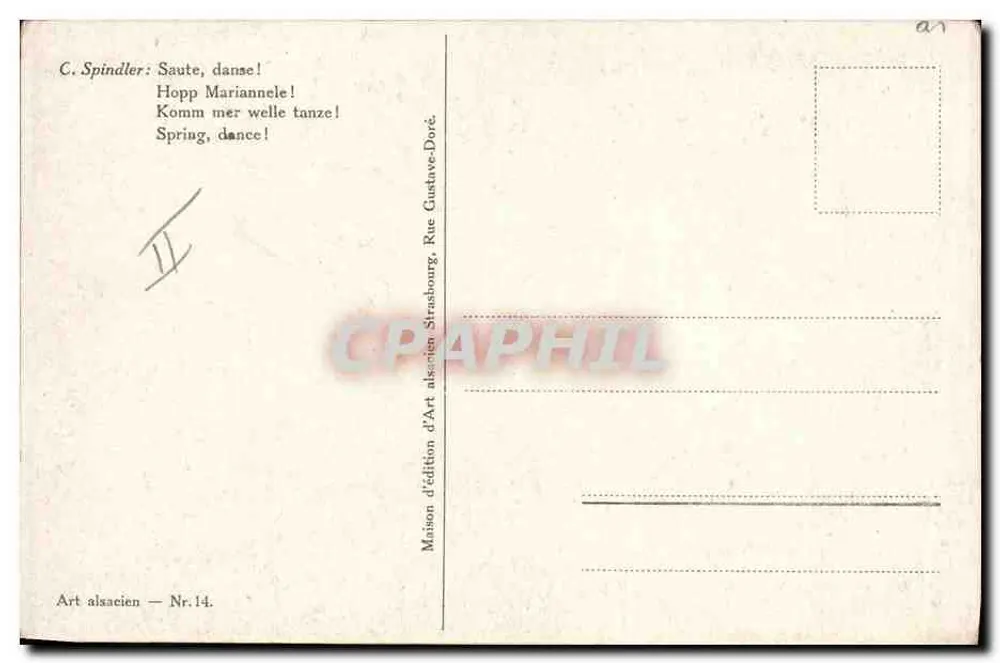 Alsatianische Volksdiele — Edition Art Alsacien — n°14 - Rückseite