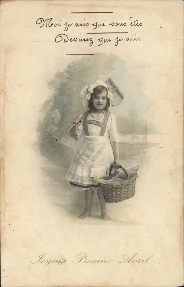Mädchen im April-Kostüm — Frohe Aprilscherze — Sammlung Ideain Nr. 16 - Vorderseite