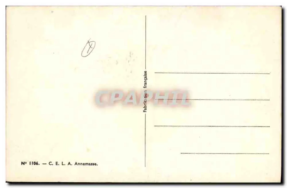 Felsige Küste mit Boot — Malerei von M. Kaspar — C.E.L.A. Annemasse, n° 1106 - Rückseite