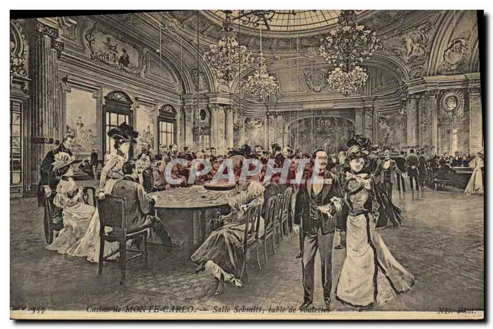 Casino de MONTE-CARLO — Salle Schmitt, Roulette-Tisch — N.B. Phot. - Vorderseite