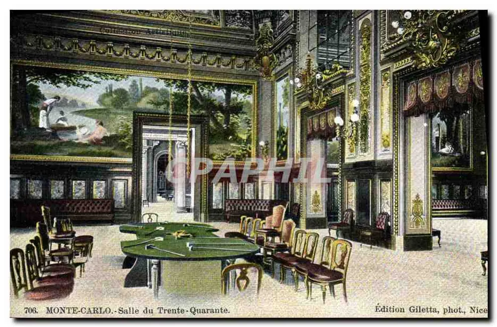 Monte-Carlo — Ansicht des Trente-Quarante-Zimmers — Giletta-Ausgabe, Foto., Nice - Vorderseite