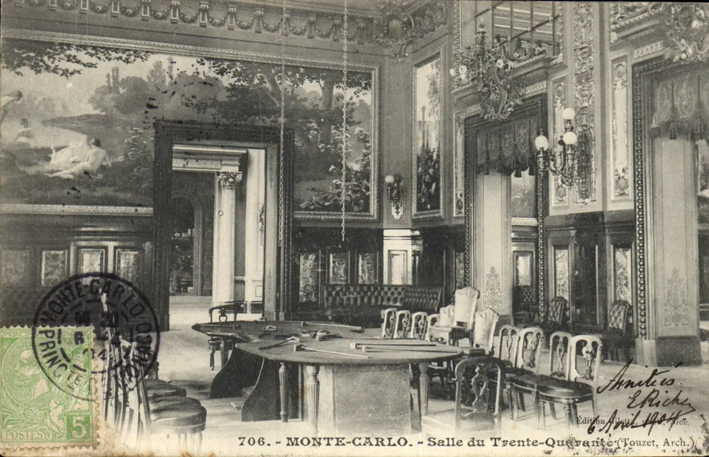 Monte-Carlo - Ansicht des Trente-Quarante-Saals - Edition Touzetz, Arch. - Vorderseite