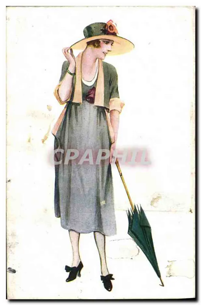 Frau in Modekleid 1917 — Illustration — Parisiennes à la Mode de 1917, von Suz. Meunier, Nr. 4 - Serie 32 - Vorderseite