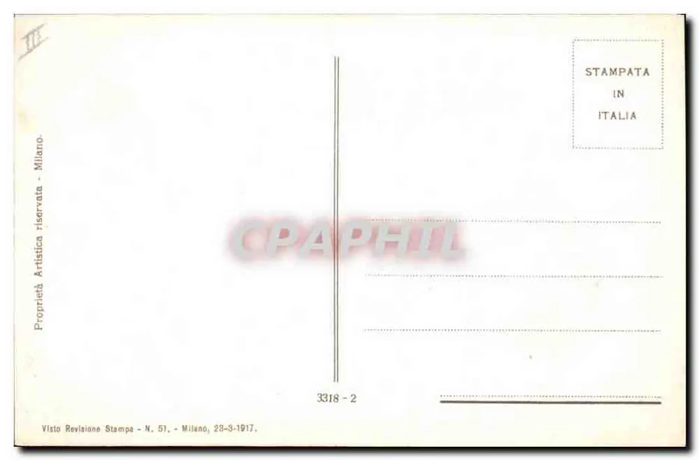 Junges Paar, das sich umarmt — farbige Illustration — signiert von Jean Marca, Serie 3318-2 - Rückseite