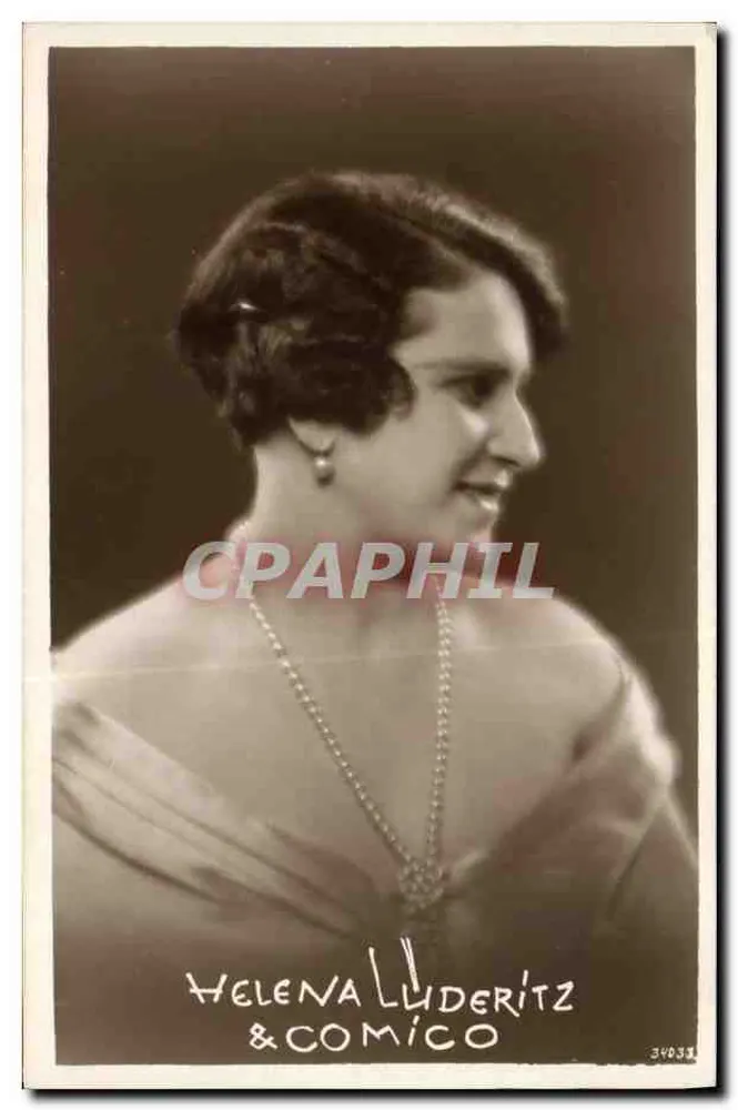 Helena Luderitz & Comico — retrato de perfil — Graph. Amsal, Klosternburg - Frente