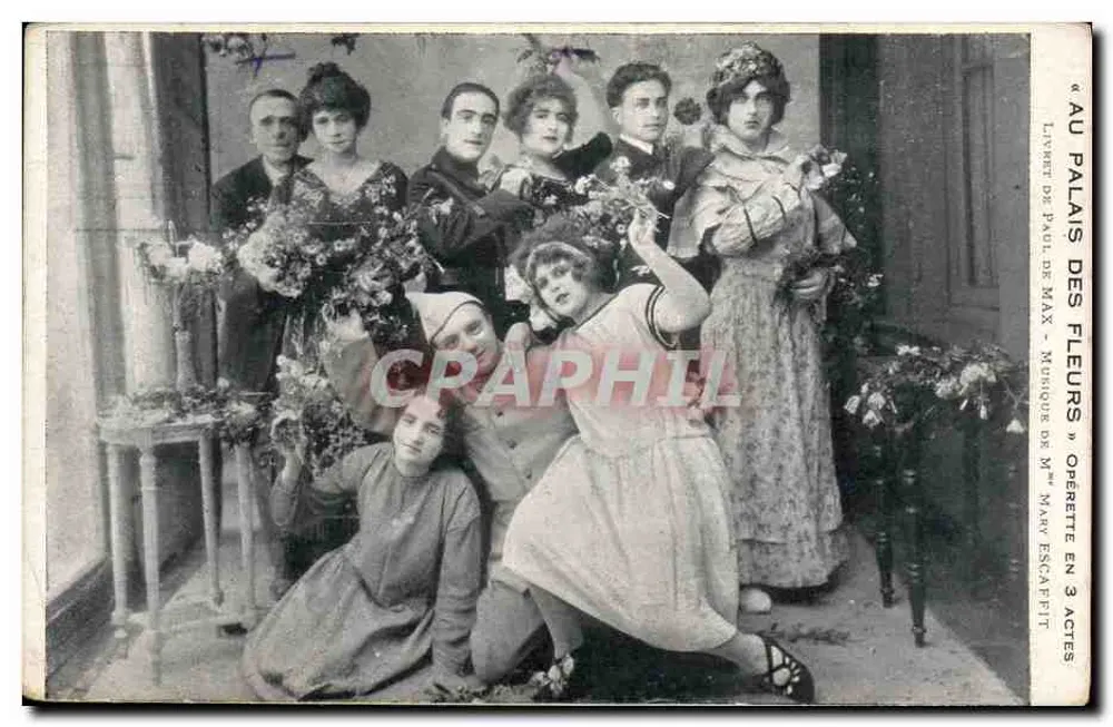 Aufführung « Au Palais des Fleurs » — Operette in 3 Akten — Lavier de Paul de Max — Photographie von Mme Mary Escapet - Vorderseite
