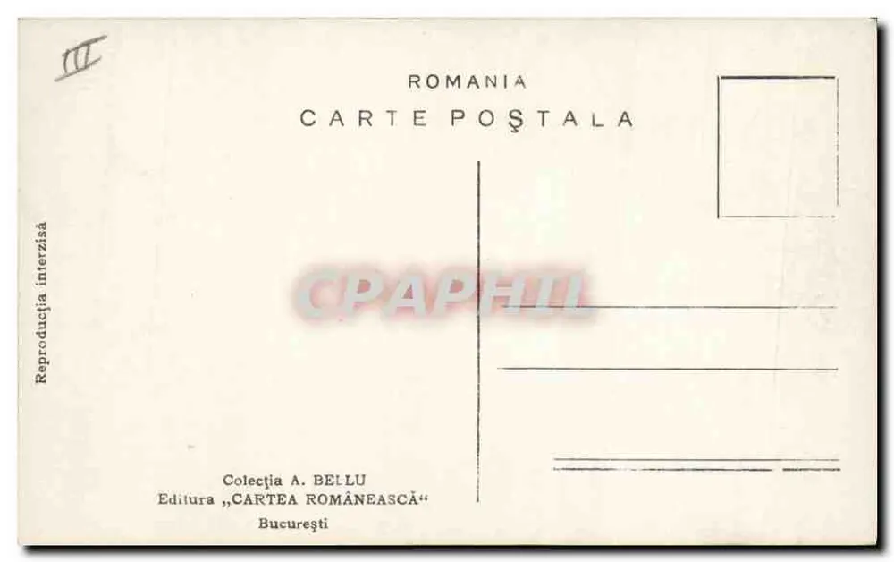 Pârâul de Sus — pastor com ovelhas — Editor A. Bellu, Bucareste - Verso