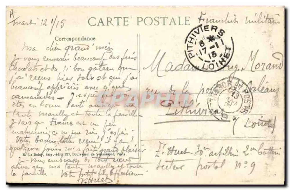 Die Generäle DE CASTELNAU, JOFFRE, PAU — Verlag ELD, Seriennummer nicht sichtbar - Rückseite