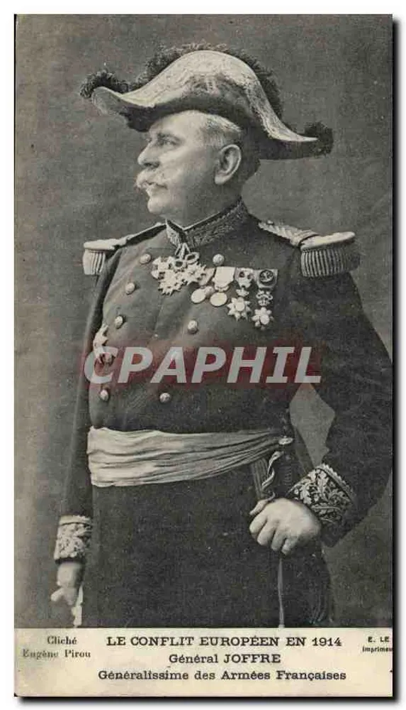 General Joffre — Der europäische Konflikt 1914 — E. LE Drucker - Vorderseite