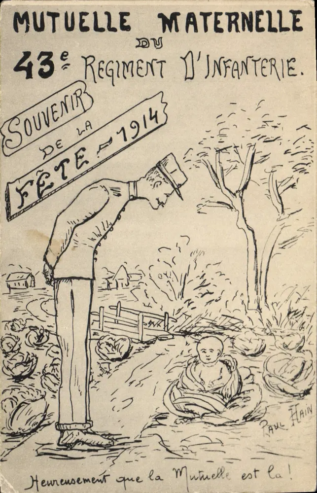 Mutuelle Maternelle — 43. Infanterieregiment — Erinnerung an das Fest 1914, Verlag Paul Hain - Vorderseite