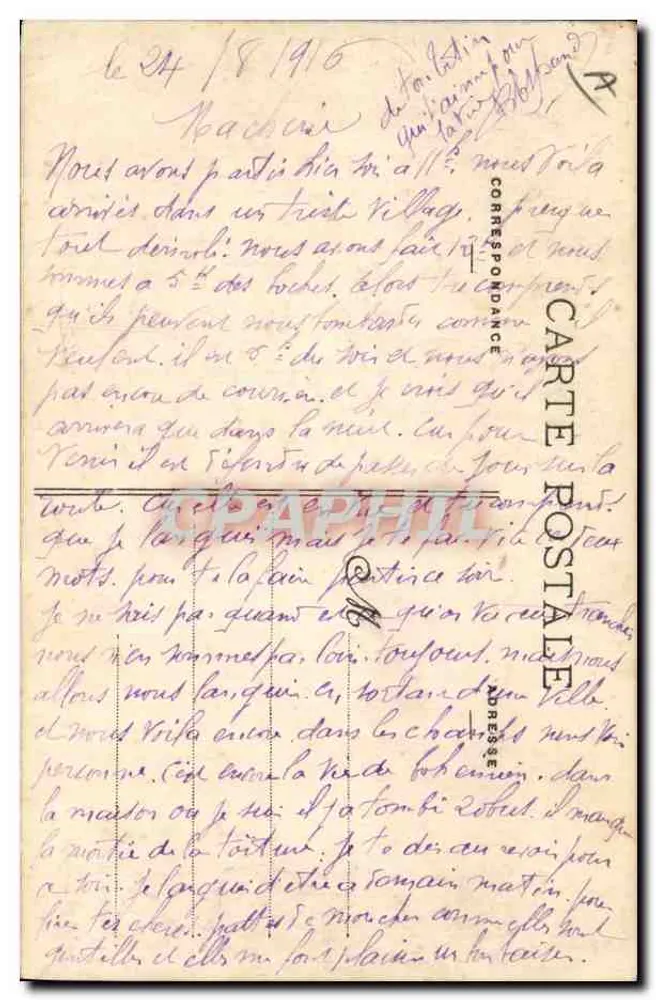 Serviço de Polícia — Instruções para os portadores de braçadeira — Luneville, 5 de setembro de 1914 — Lugéville-Photo, 13, Pl. de l'Église - Verso