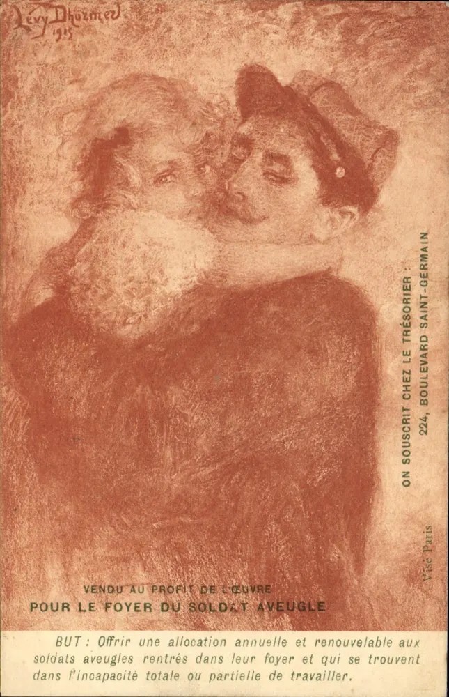 Blinder Soldat und Kind — Werk von Levy Dhuemé 1915 — Ausgabe für das Heim für Blinde Soldaten - Vorderseite